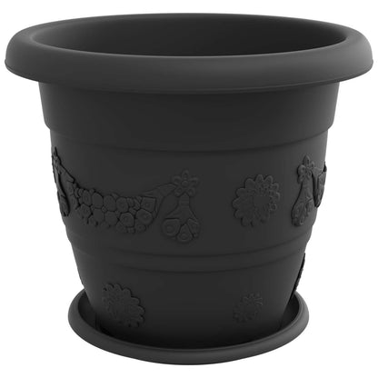 Macetas 6 Pcs Negro Ø 39 X 32 Cm Plástico_4