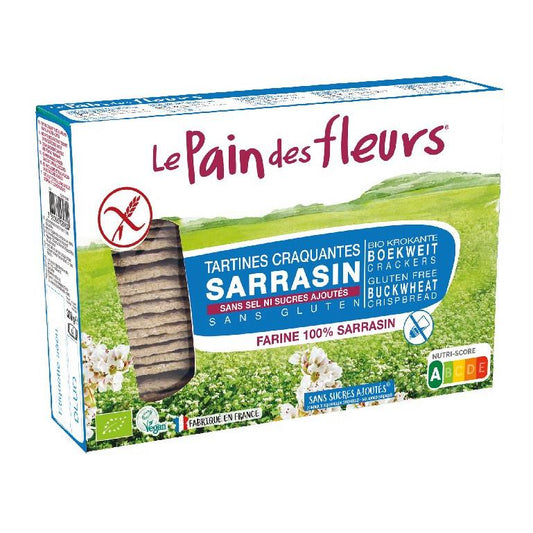Tostadas Crujientes Crakers de Trigo Sarraceno sin sal sin gluten BIO Le Pain de Fleurs 300 g
