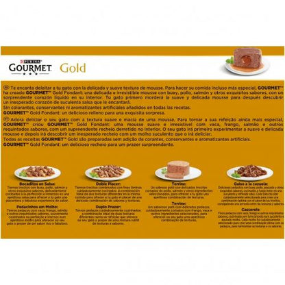 GOURMET GOLD Fondant Pollo,Buey,Atun,Salmon Multipack 12 x 85 g
