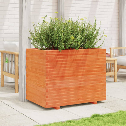 Jardinera Madera Maciza De Pino Marrón Cera 90x60x72 Cm_2