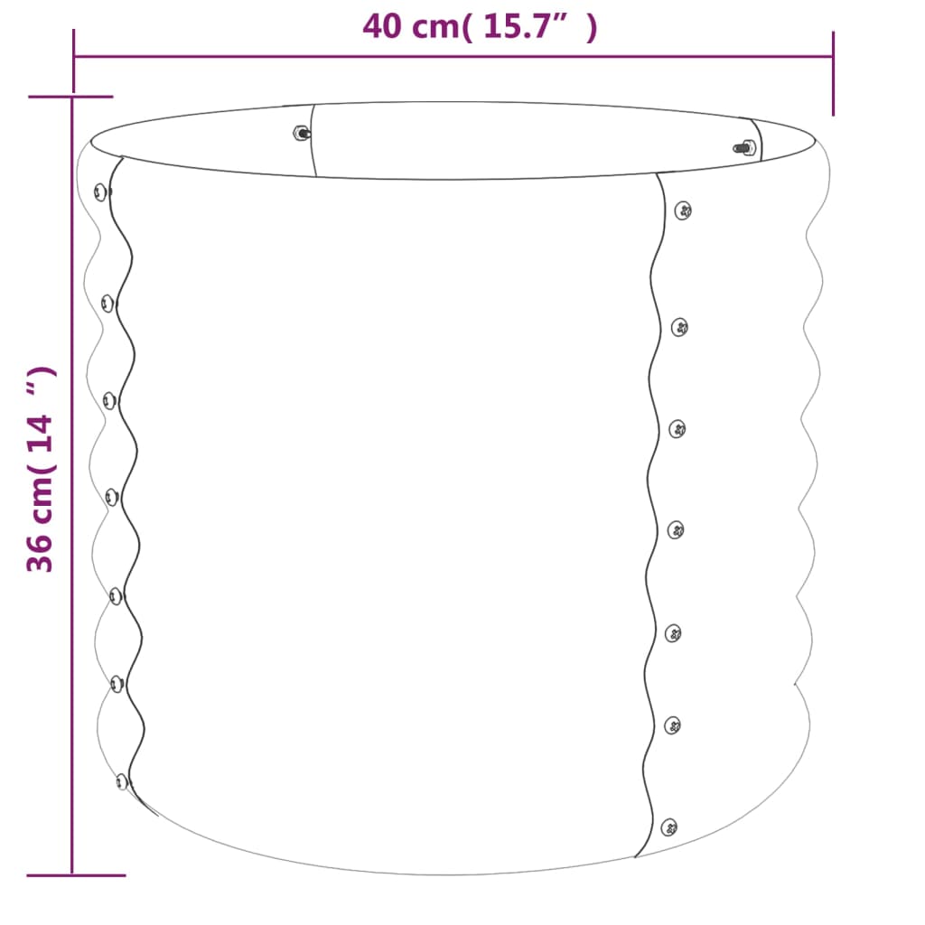 Jardinera De Acero Galvanizado Marrón 40x40x36 Cm_3
