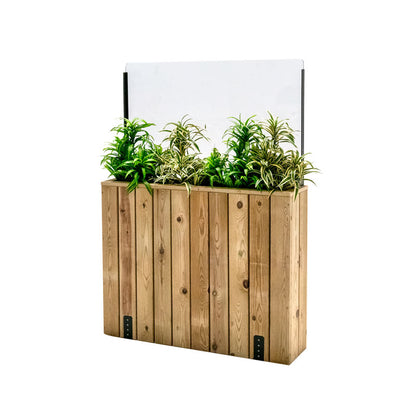 Jardinera Alta De Madera Con Anclaje Al Suelo Y Cortavientos 60 Cm 100 X 24 X 80 Cm Hortalia_0
