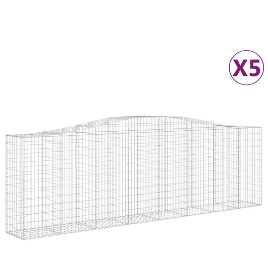 Cestas De Gaviones 5 Uds Forma De Arco Hierro 400x50x120/140 Cm_0