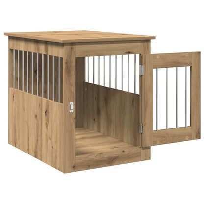 Jaula Para Perros Madera Ingeniería Roble Artesanal 55x75x65 Cm_3