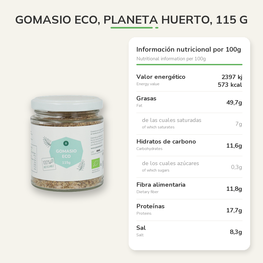 Información nutricional
