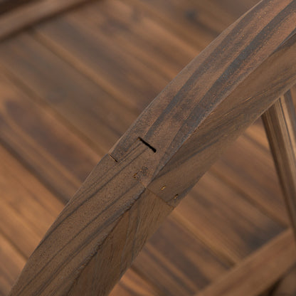 Outsunny Puente De Jardín De Madera Con Barandilla 100x50x37 Cm Carbonizado_4