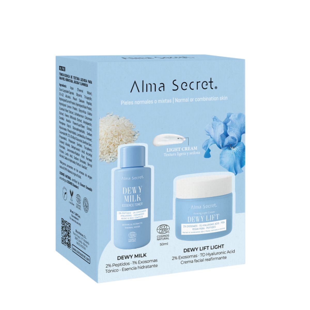 Cofre Crema día dewy lift "Light" piel normal-mixta 50 ml + Mini tónico dewy milk 50 ml