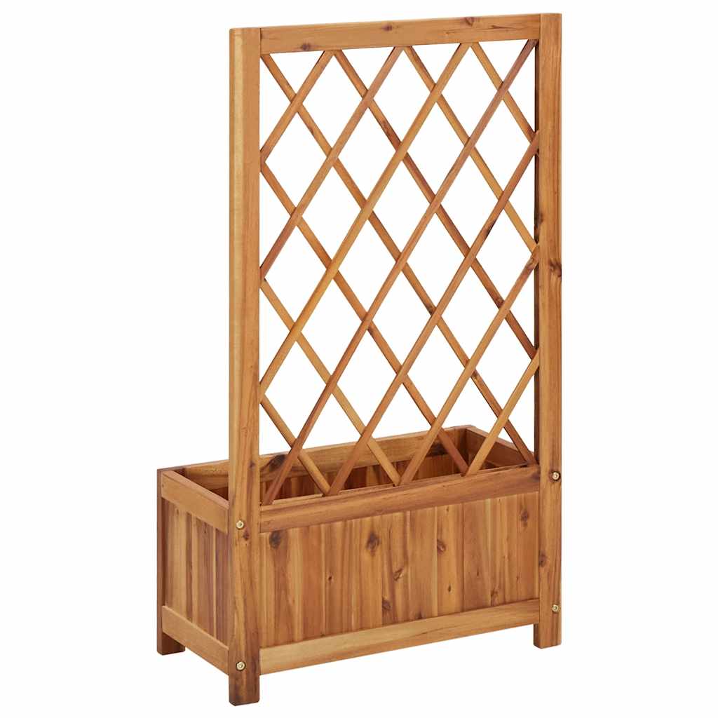 Arriate De Jardín Con Enrejado Madera De Acacia_5