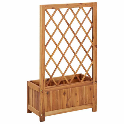 Arriate De Jardín Con Enrejado Madera De Acacia_5