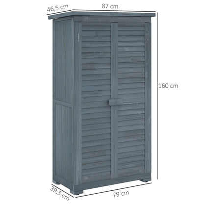 Cobertizo De Madera Outsunny Madera De Abeto Gris 87x46.5x160 Cm_2