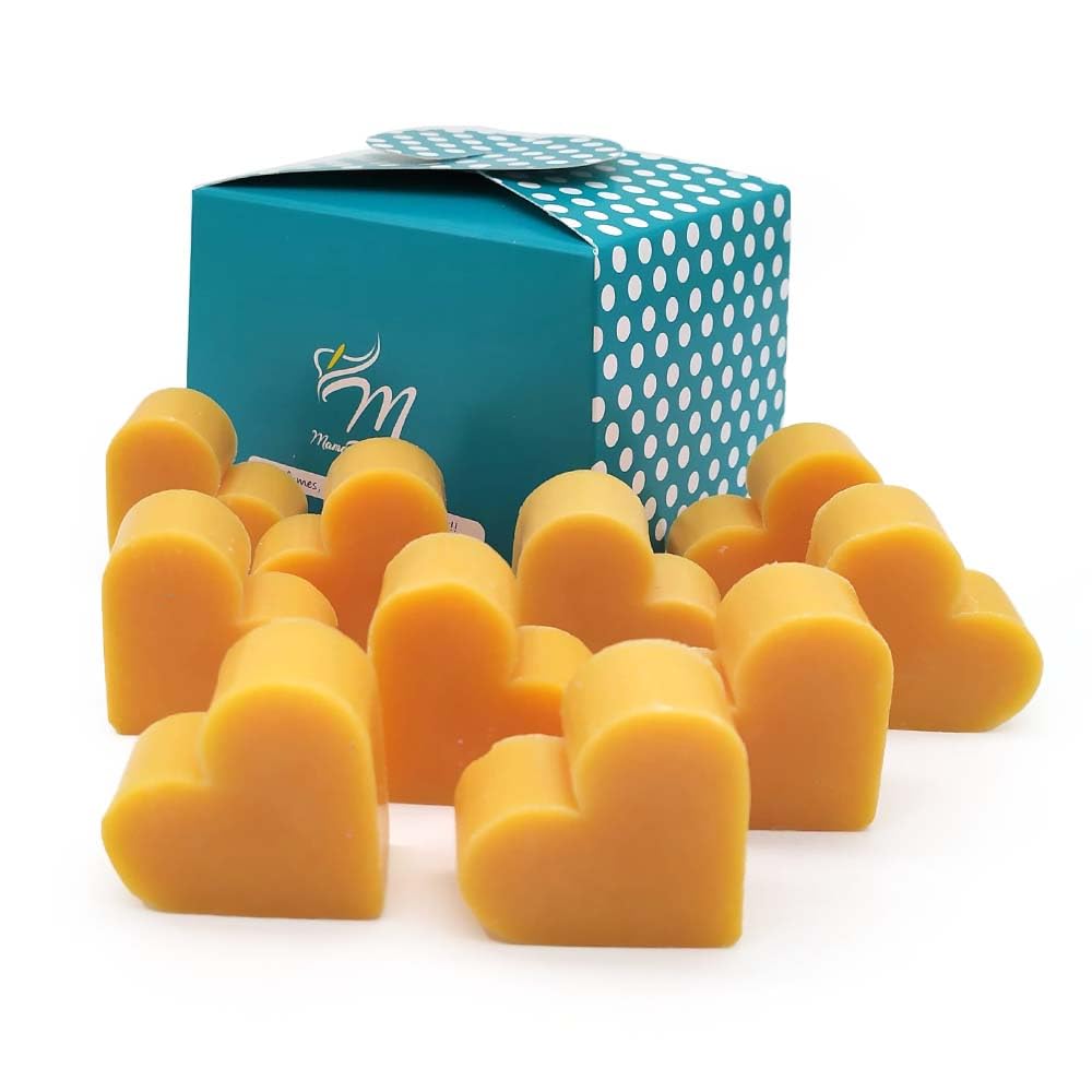 Caja Regalo 10 Jabones Aromáticos En Forma De Corazón - Aroma Naranja Y Jengibre- Jabón Glicerina - Regalo Para Eventos_0