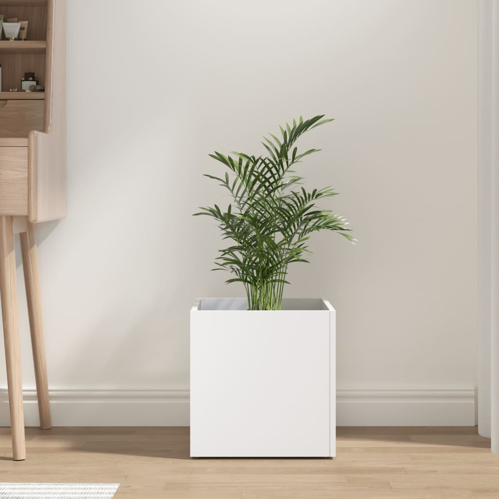Jardinera Blanca 40x40x40 Cm De Madera De Ingeniería_2