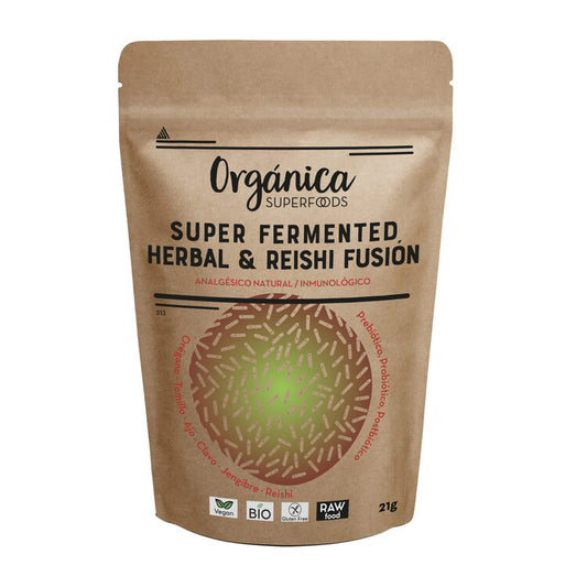 Herbal & Reishi Fusion Fermentados Bio -con Prebióticos, Probióticos, Postbióticos- 90g - Orgánica Superfoods_0