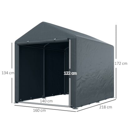 Outsunny Carpa Para Herramientas Bicicletas Y Motos 1,6x2,2x1,7 M Gris Oscuro_2
