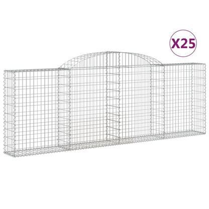 Cestas De Gaviones 25 Uds Forma Arco Hierro 300x30x100/120 Cm_0