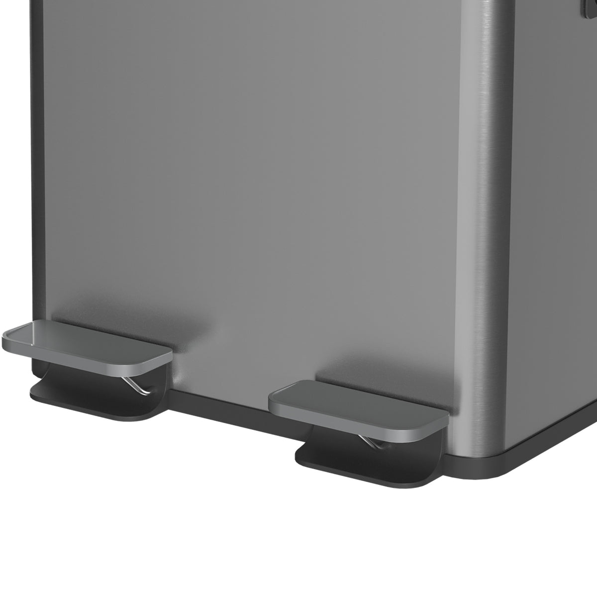 Balde De Lixo Homcom Aço Inoxidável 410 E Plástico Pp Prata 41,7x36,6x43,2 Cm_3