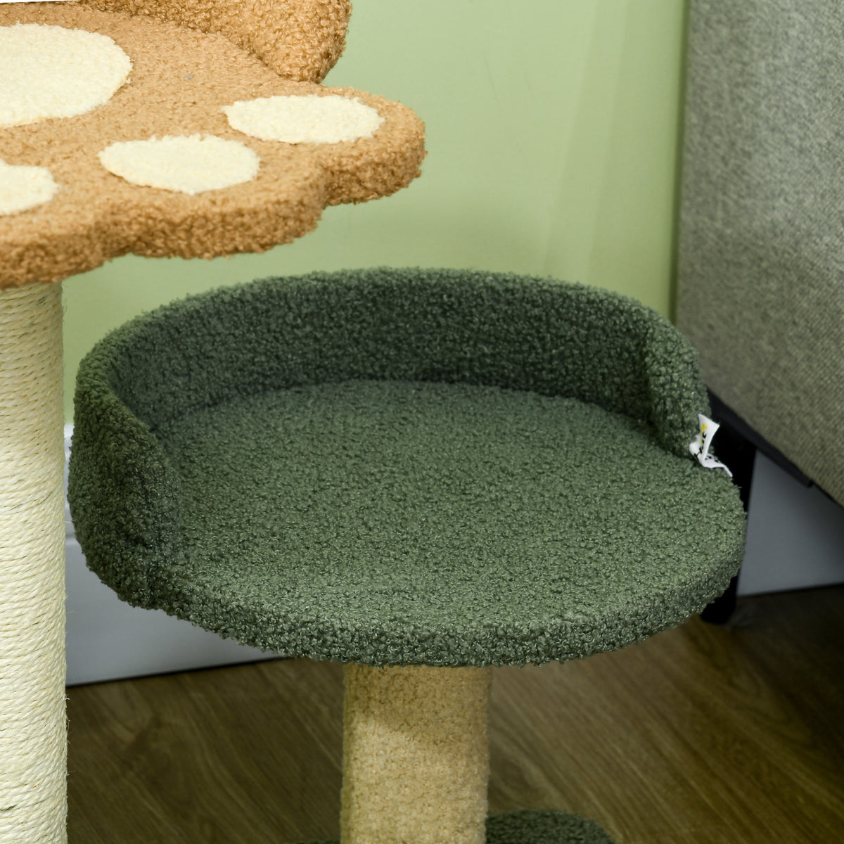 Pawhut Árbol Rascador Para Gatos Pequeño Con Cama 43x39x52 Cm Multicolor_3