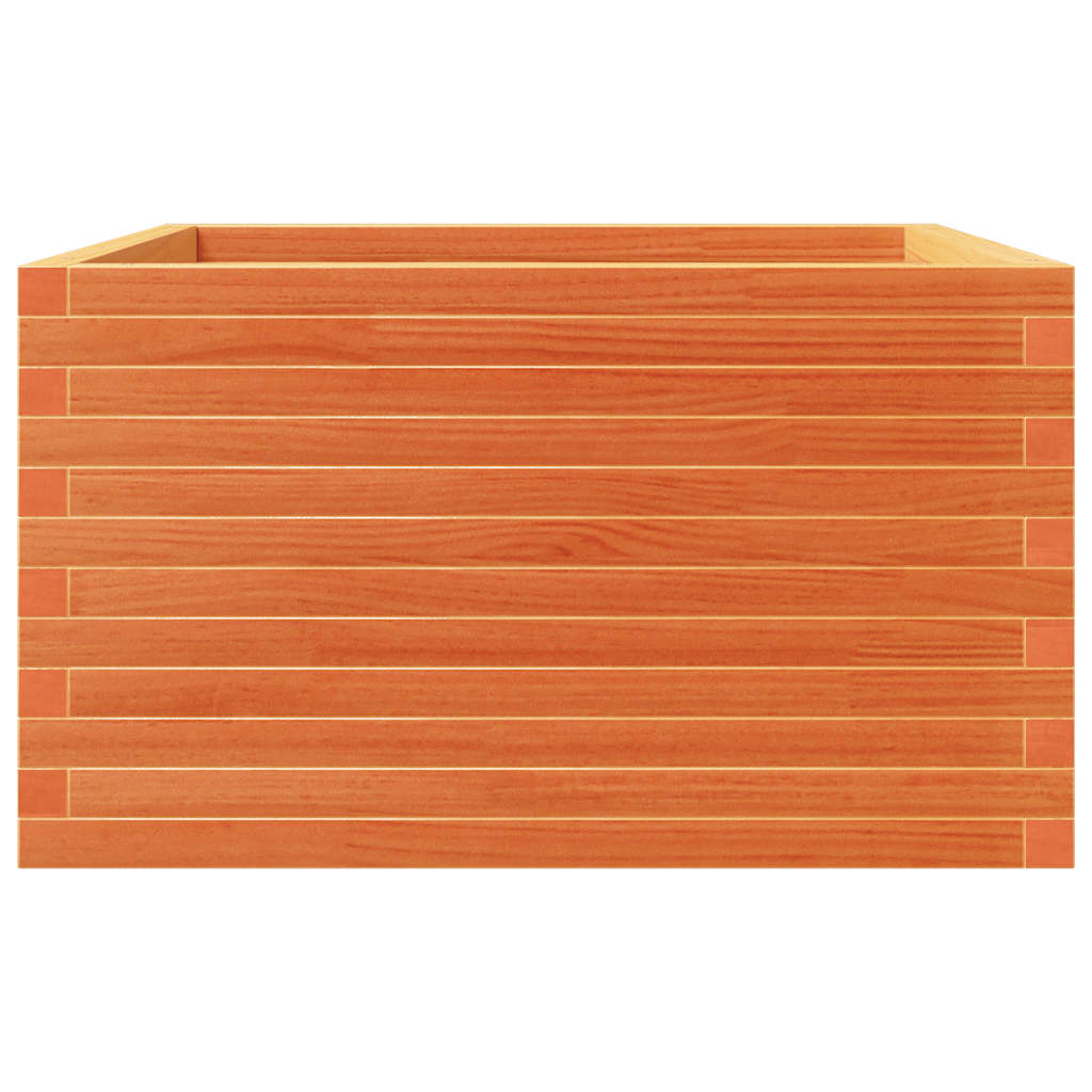 Jardinera Madera Maciza De Pino Marrón Cera 80x80x46 Cm_4