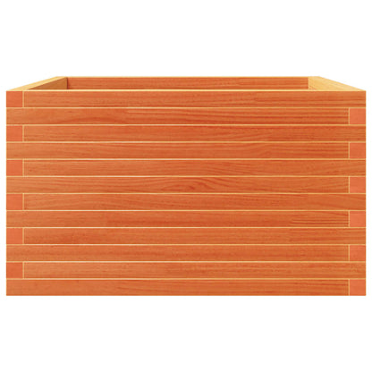 Jardinera Madera Maciza De Pino Marrón Cera 80x80x46 Cm_4
