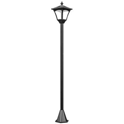 Farol Solar De Jardín Outsunny Plásico Negro 15x15x120cm_1