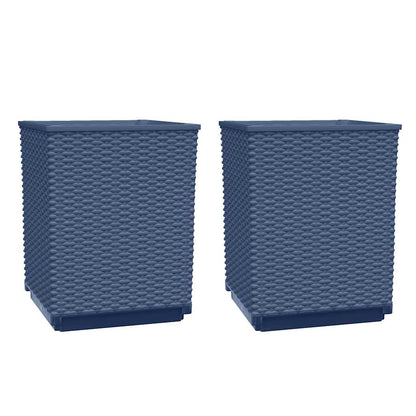Jardineras 2 Uds Polipropileno Azul Gris 30x30x37 Cm_0