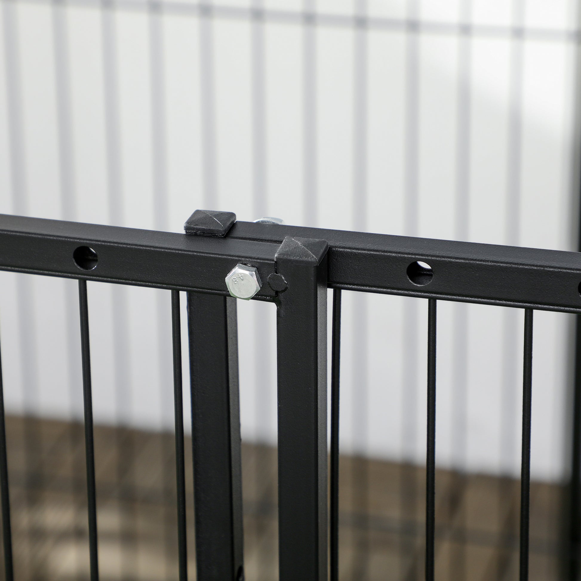 Pawhut Parque Para Perros De 6 Paneles Ajustable 82,5-150x79x81 Cm Negro_3