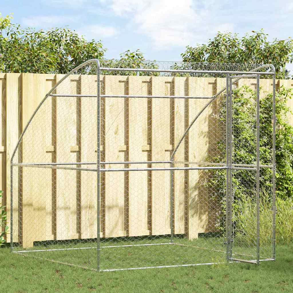 Refugio Para Perros Plateado 2 X 2 X 2 M Acero Galvanizado_2