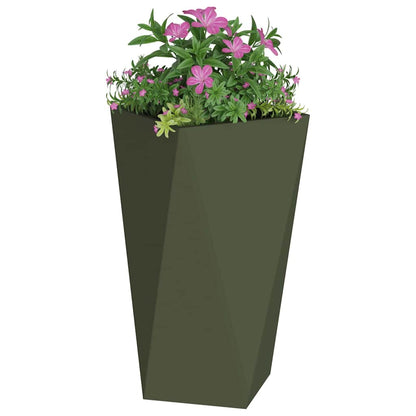 Jardinera 2 Pcs Verde Oliva 40 X 40 X 75 Cm Acero_2