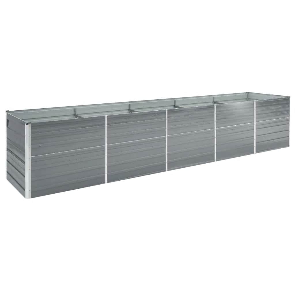 Arriate De Acero Galvanizado Gris 400x80x45 Cm_1