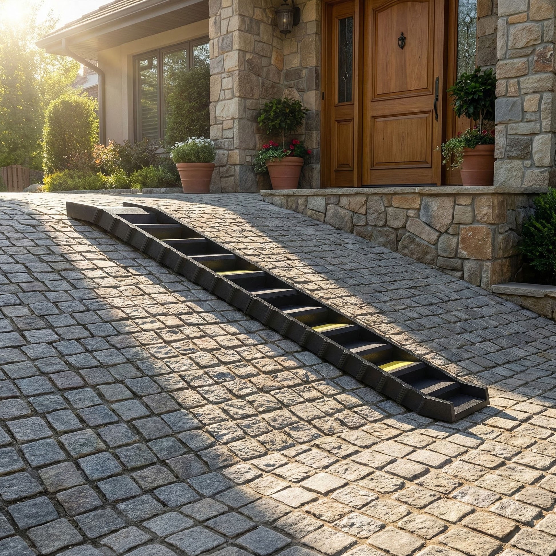 Pawhut Rampa Para Perros Plegable 154 Cm Con 10 Escalones Antideslizantes Negro_4
