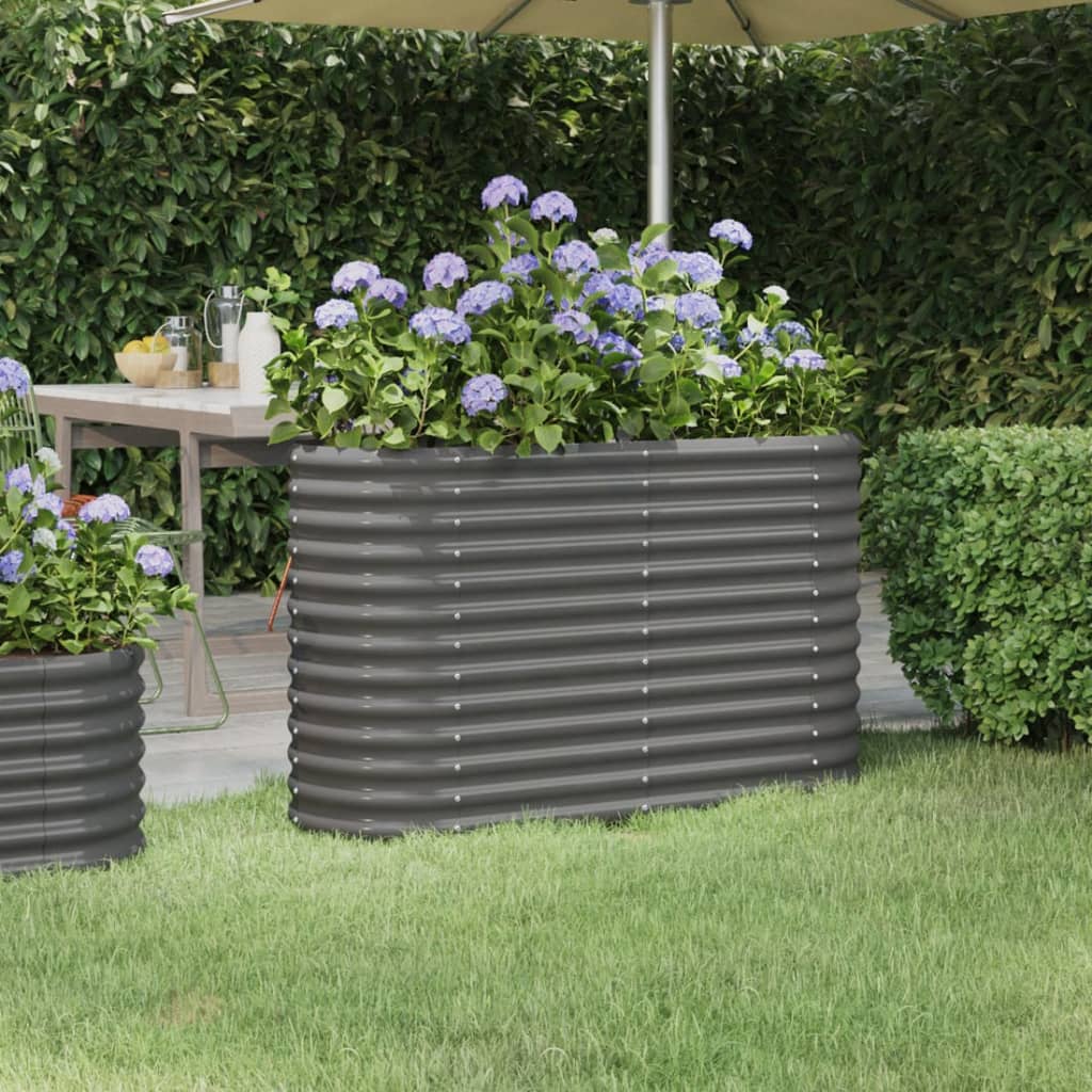 Jardinera Arriate Acero Galvanizado Gris 114x40x68 Cm_1