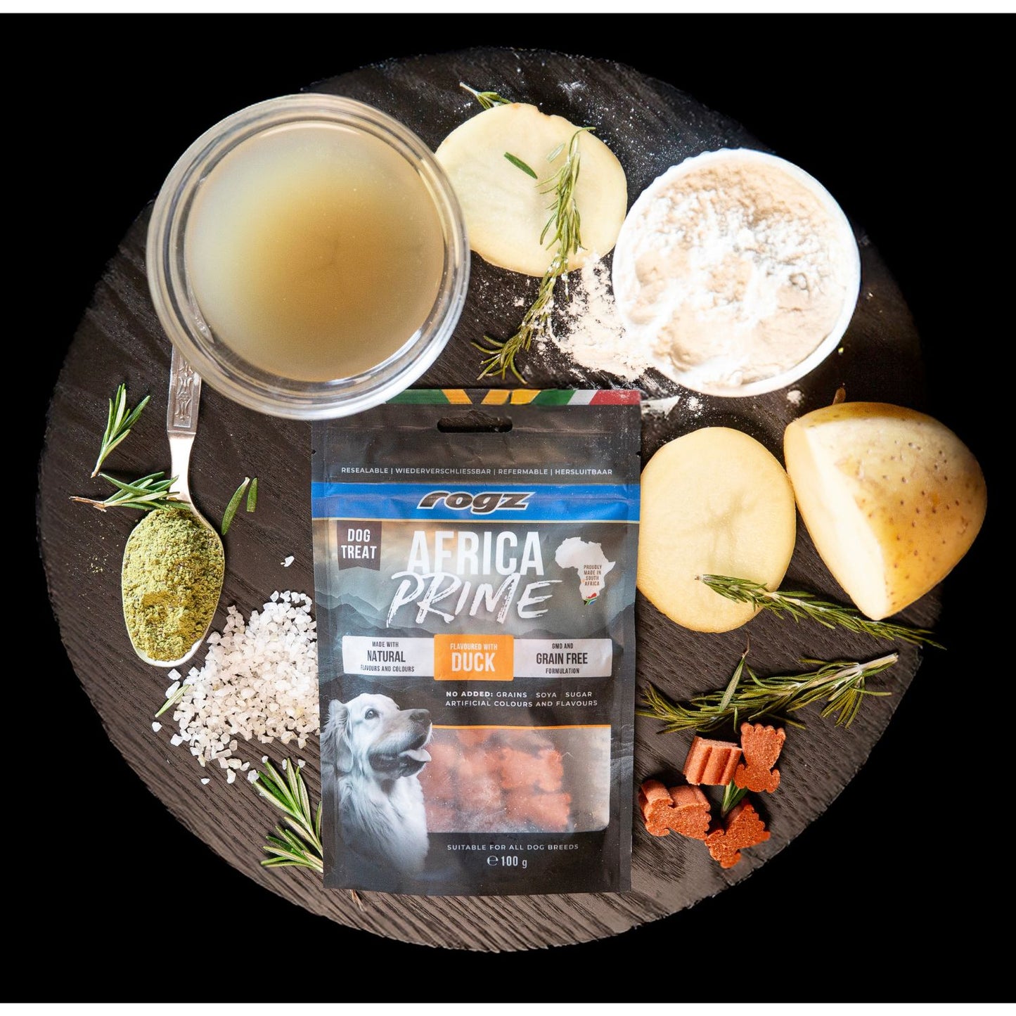 Rogz Snack Para Perros Sabor Pato 6x100g Premio Semihúmedo_1