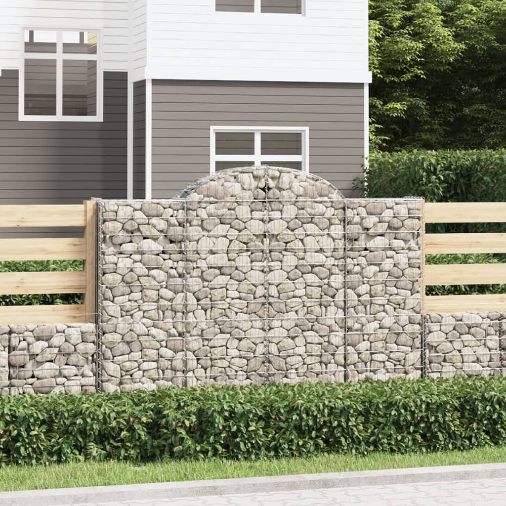 Cestas Gaviones 12 Uds Forma De Arco Hierro 200x30x140/160 Cm_1