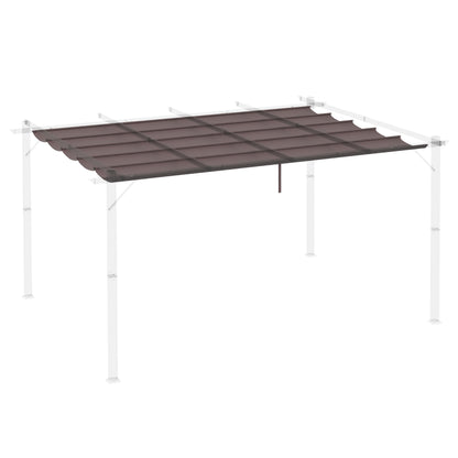 Cubierta Para Pérgola Toldo Retráctil Outsunny 350x250 Cm Café_3