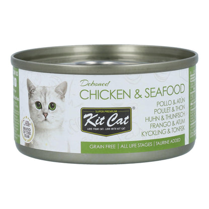 Kit Cat Lata Toppers - Pollo &amp; Atún 80 g Comida húmeda para gatos en gelatina