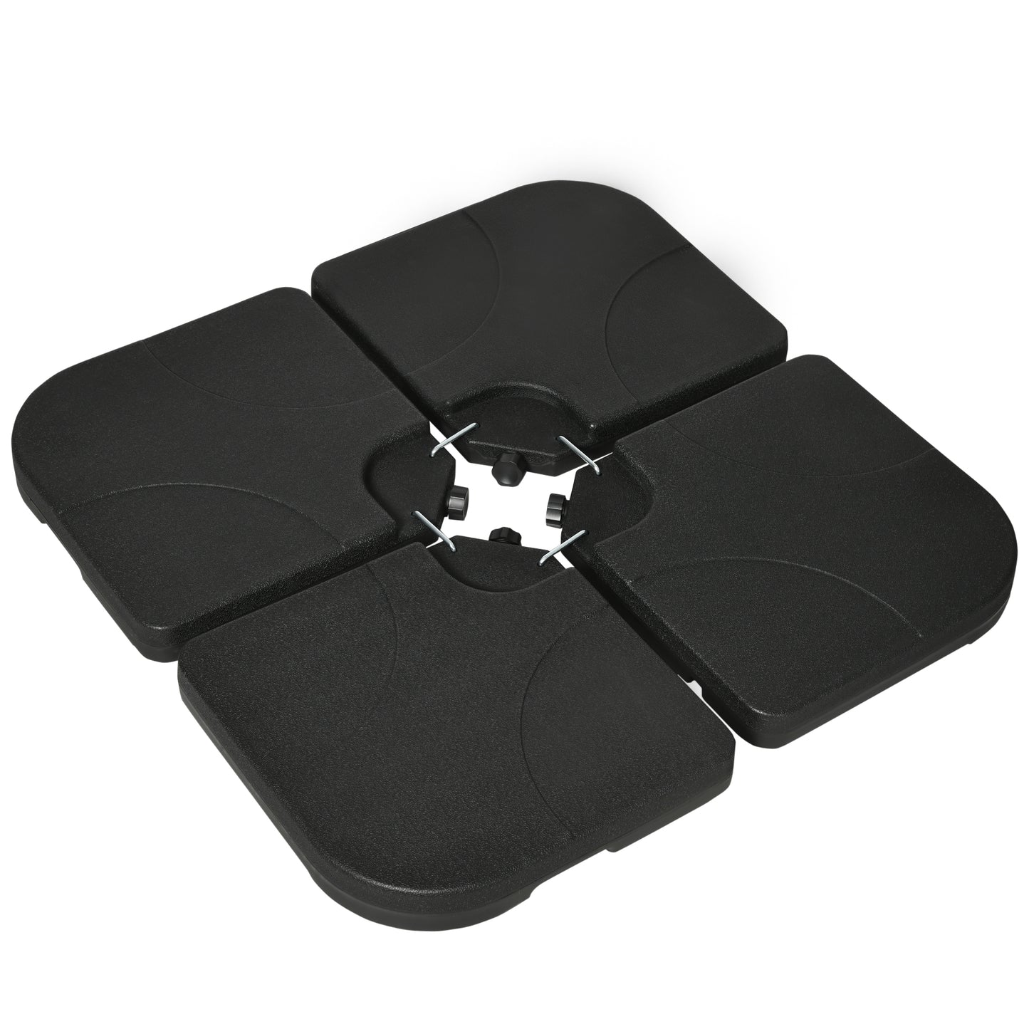 Outsunny Peso Para Base De Sombrilla De 4 Piezas Para Base Cruzada Negro_0