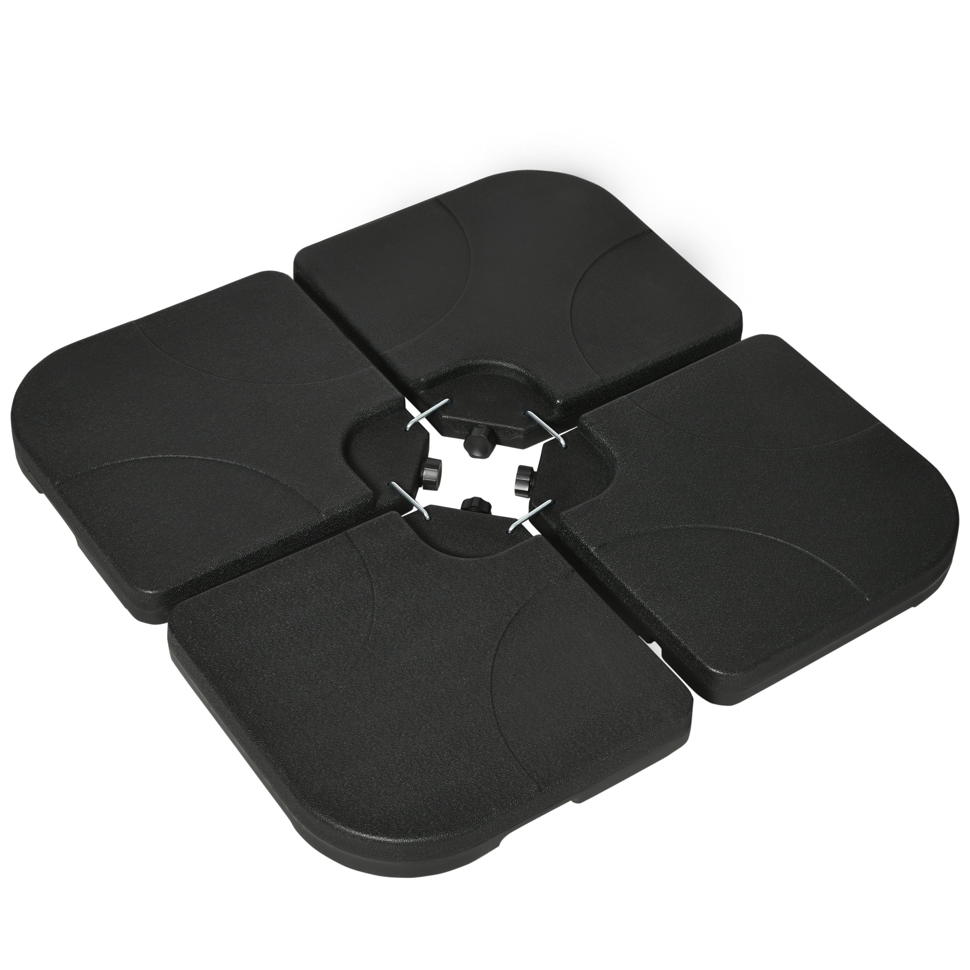 Outsunny Peso Para Base De Sombrilla De 4 Piezas Para Base Cruzada Negro_0