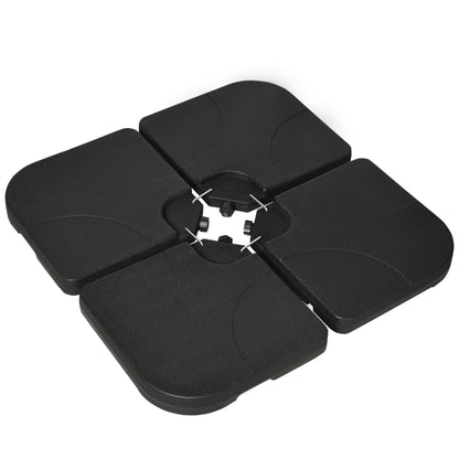 Outsunny Peso Para Base De Sombrilla De 4 Piezas Para Base Cruzada Negro_0