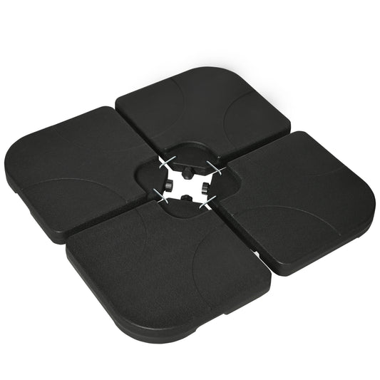 Outsunny Peso Para Base De Sombrilla De 4 Piezas Para Base Cruzada Negro_0
