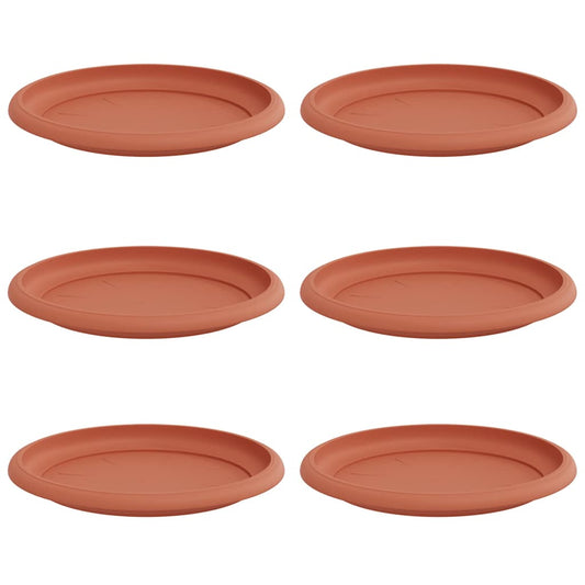 Bandeja Redonda Para Flores 6 Pcs Rojo Ladrillo Ø 17,5 X 2 Cm_0