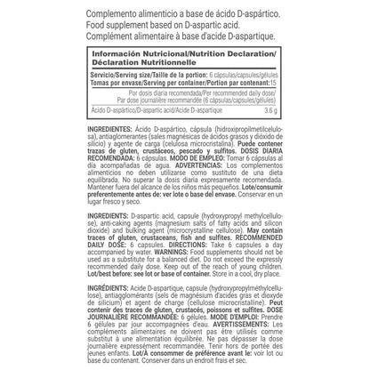 Daa (ácido Aspártico) 3.6g - 90 Cápsulas Vegetales - Aumenta La Producción Hormonal - Masmusculo_5