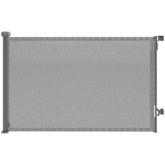 Pawhut Barrera De Seguridad Para Perros Retráctil Extensible Hasta 140 Cm Gris_0