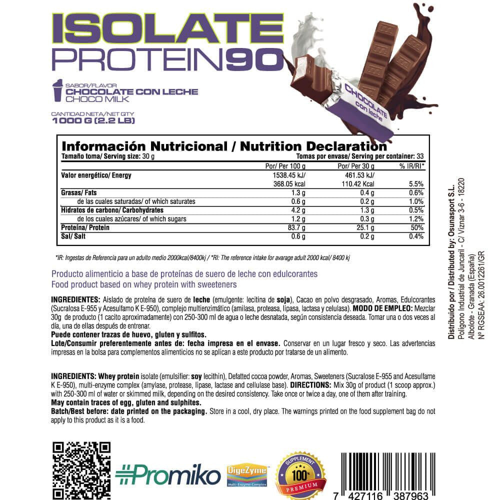 Isolate 90 Cfm - 1kg - Chocolate Con Leche - Aumenta La Masa Muscular - Masmusculo_4