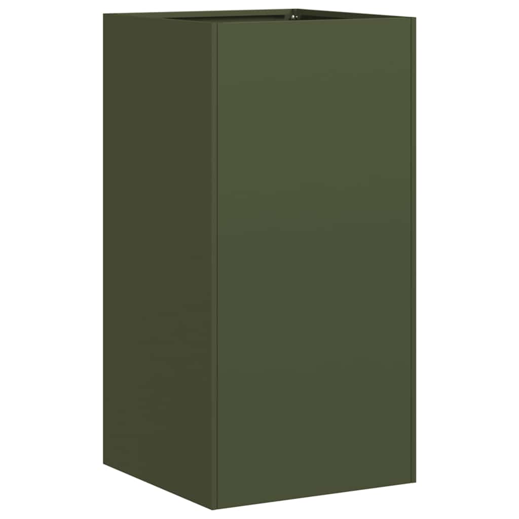 Jardinera De Acero Laminado En Frío Verde Oliva 40x40x80 Cm_0