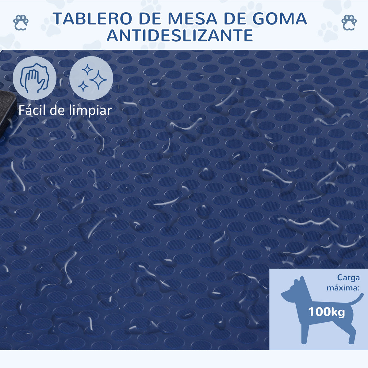 Mesa De Peluquería Para Mascotas Pawhut Azul 107x60x170 Cm_4