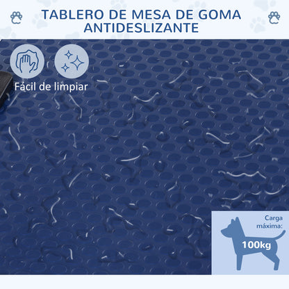 Mesa De Peluquería Para Mascotas Pawhut Azul 107x60x170 Cm_4