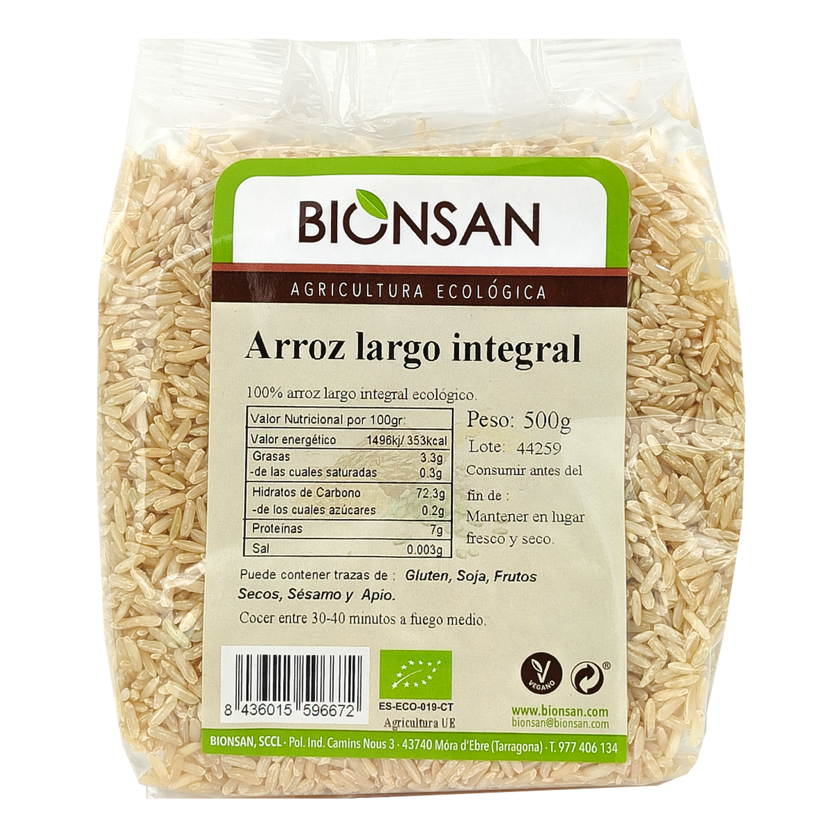 Arroz Largo Integral Eco Bionsan 500gr_0