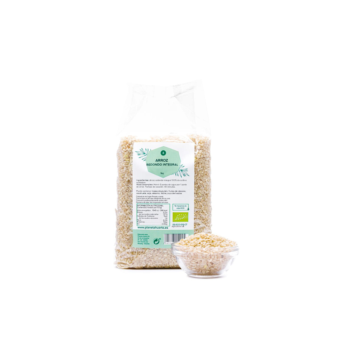 Arroz redondo integral ECO Planeta Huerto 1 kg