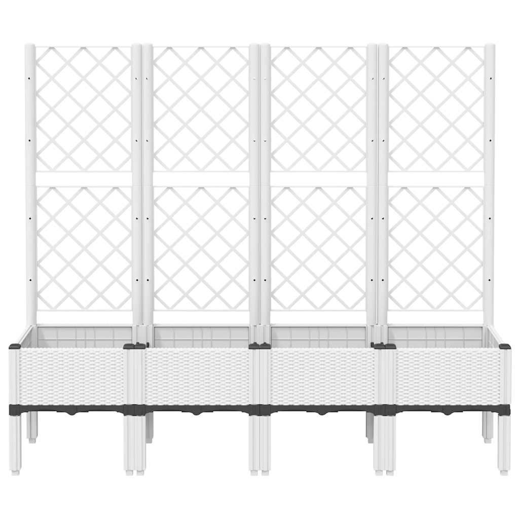Jardinera Con Enrejado Pp Blanco 160x40x142 Cm_2