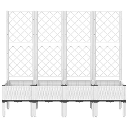 Jardinera Con Enrejado Pp Blanco 160x40x142 Cm_2